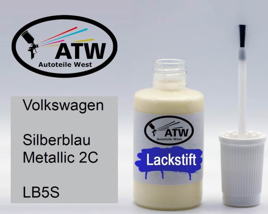 Volkswagen, Silberblau Metallic 2C, LB5S: 20ml Lackstift, von ATW Autoteile West.